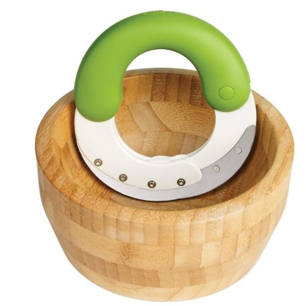 Chef'n Herb'n Shears Herb Chopper and Bamboo Bowl Set